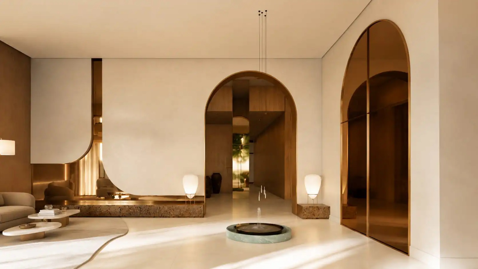 Lobby com arcos